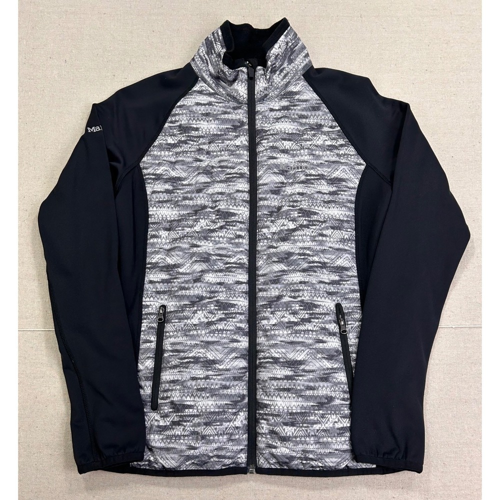 Marmot Womens Full Zip Performance Jacket Gray Black Geometric‎ Pattern Size M